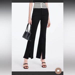 Goelia Black Split Hem Flare Jeans